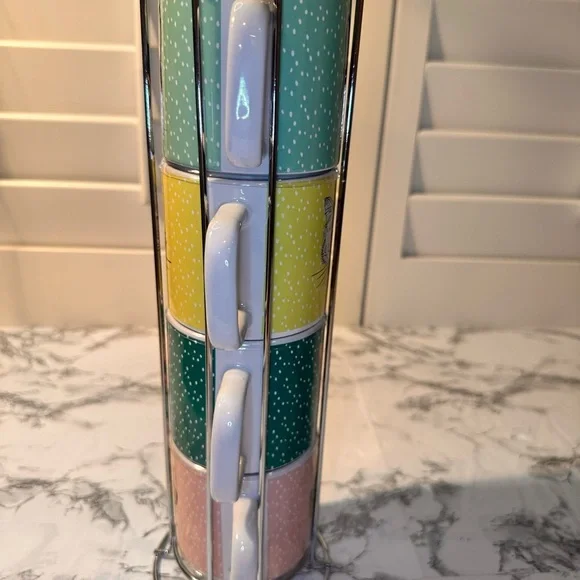 Stackable Cat Face Mugs Set - Picture 3 of 5